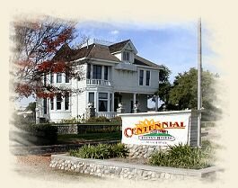 Kellogg House with Centennial Heritage Museum Sign