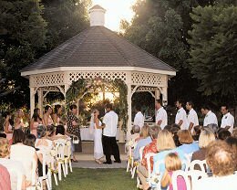 Twilight wedding in the gazebo